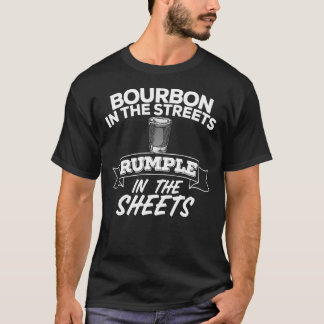 Bourbon in den Straßen hüllen sich in den Blättern T-Shirt