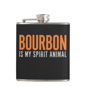 Bourbon ist mein spirituelles Tier Vintage Amerika Flachmann