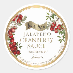 Bourbon Jalapeño Cranberry Sauce Made by Runder Aufkleber