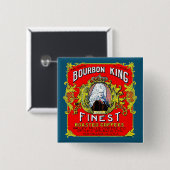 Bourbon King Finest geröstete Kaffees Button (Vorne & Hinten)
