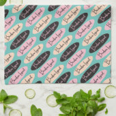 Bourbon Legend Ovals pnk/schwarz/aqua Küchentuch (Gefaltet)