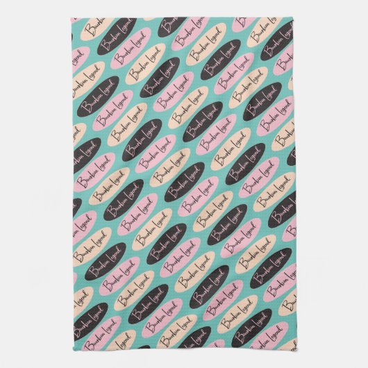 Bourbon Legend Ovals pnk/schwarz/aqua Küchentuch (Vertikal)