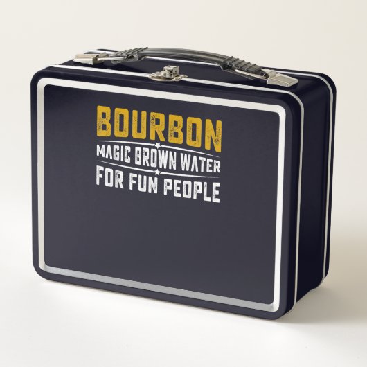 Bourbon Magic Brown Water Fun People - Whiskey Metall Brotdose (Vorderseite)