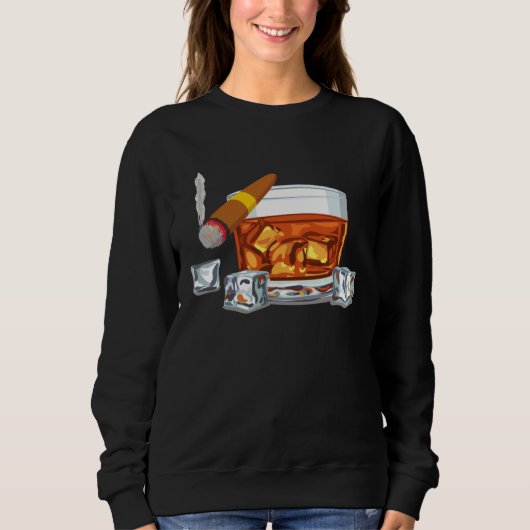Bourbon rauchende Zigarre Männer trinken Sweatshirt (Vorderseite)