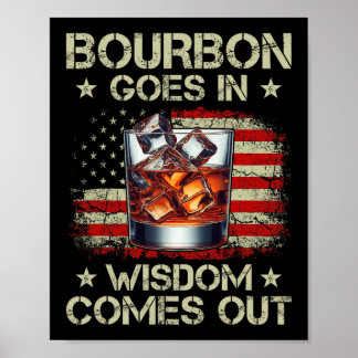 Bourbon Rein Wisdom Raus Whiskey Usa-Flagge  Poster