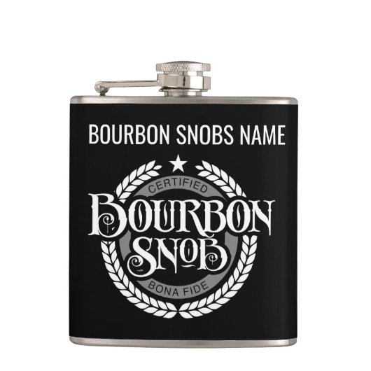 Bourbon Snob - lustiger Whiskeytrinker Flachmann (Vorderseite)