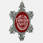 Bourbon Snob - lustiger Whiskeytrinker Schneeflocken Zinn-Ornament (Links)