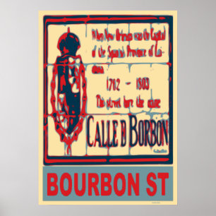 Bourbon St New Orleans Französisches Viertel Poster