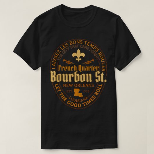 Bourbon St New Orleans Souvenir Gif T-Shirt (Design vorne)