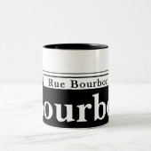Bourbon-St., New- OrleansStraßenschild Zweifarbige Tasse (Mittel)