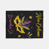 Bourbon Street French Quarter New Orleans Mardi Gr Fleecedecke (Vorderseite (Horizontal))
