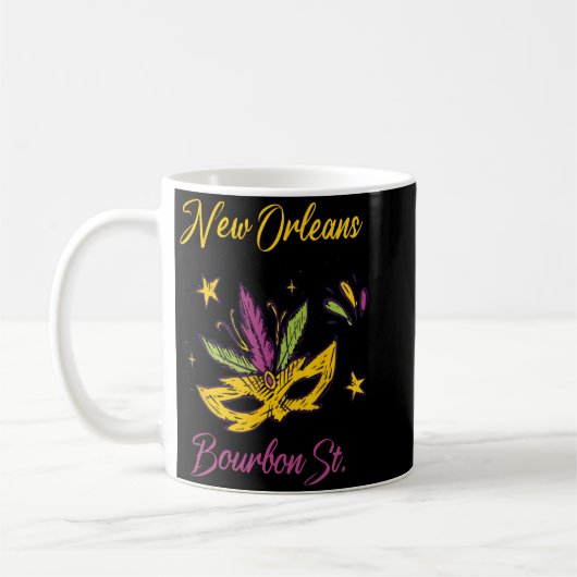 Bourbon Street French Quarter New Orleans Mardi Gr Kaffeetasse (Links)