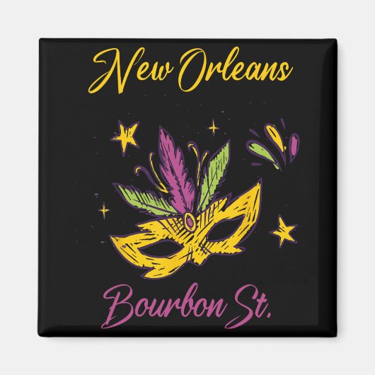 Bourbon Street French Quarter New Orleans Mardi Gr Magnet (Vorne)