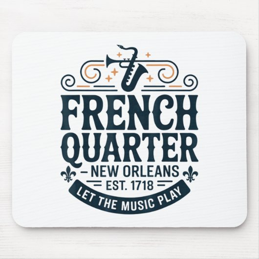 Bourbon Street French Quarter New Orleans Mardi Gr Mousepad (Vorne)