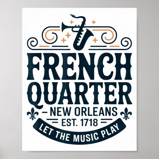 Bourbon Street French Quarter New Orleans Mardi Gr Poster (Vorne)