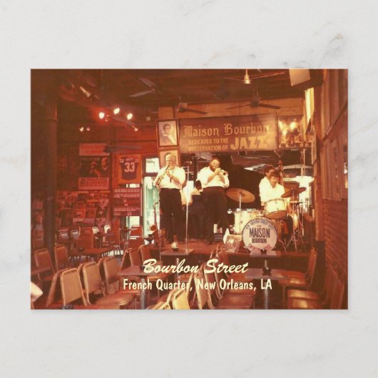 Bourbon Street Jazz New Orleans, Postkarte (Vorderseite)