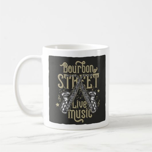 "Bourbon Street Live Music" Saxophon Kaffeetasse (Links)