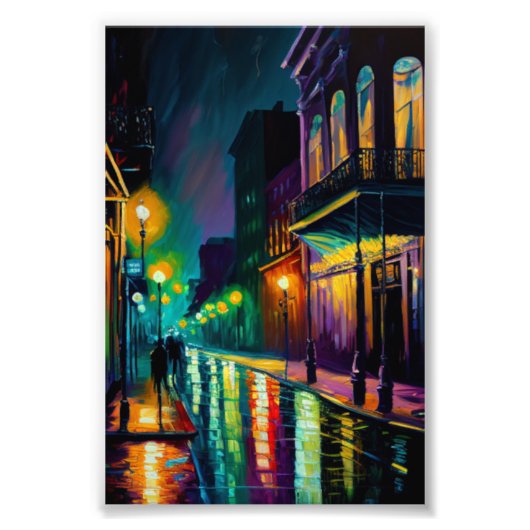 Bourbon Street, New Orleans, französisches Viertel Fotodruck (Vorne)