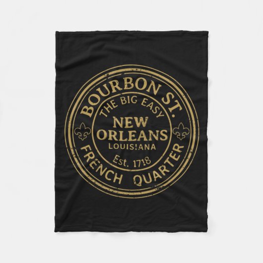 Bourbon Street New Orleans French Quarter Distress Fleecedecke (Vorderseite)