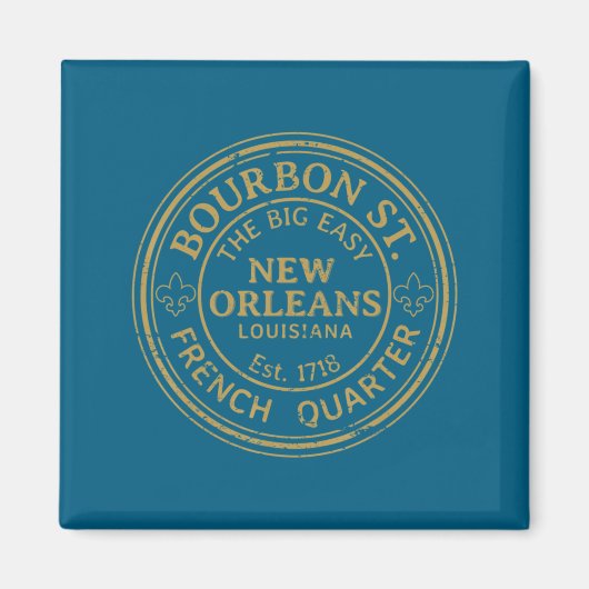 Bourbon Street New Orleans French Quarter Distress Magnet (Vorne)