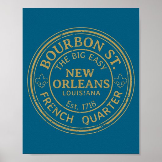 Bourbon Street New Orleans French Quarter Distress Poster (Vorne)