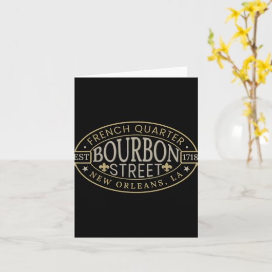 Bourbon Street New Orleans French Quarter Louisian Karte (Gelbe Blume)