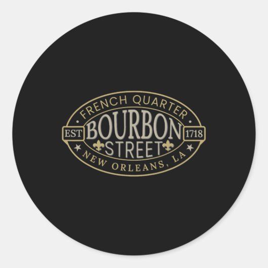 Bourbon Street New Orleans French Quarter Louisian Runder Aufkleber (Vorderseite)