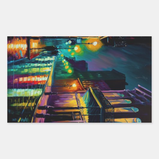 Bourbon Street New Orleans Laptop/Kühlschrank Rechteckiger Aufkleber (Vorderseite)