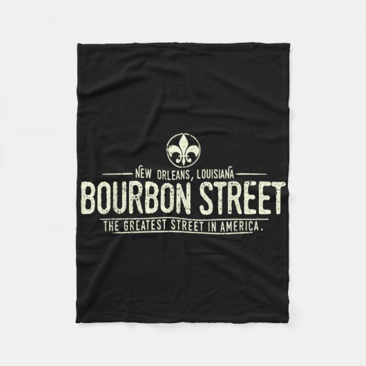 Bourbon Street New Orleans Louisiana Distressed Fleecedecke (Vorderseite)