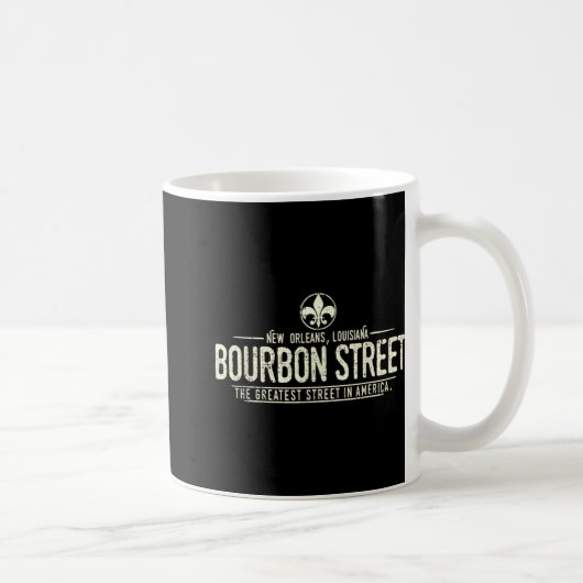 Bourbon Street New Orleans Louisiana Distressed Kaffeetasse (Rechts)