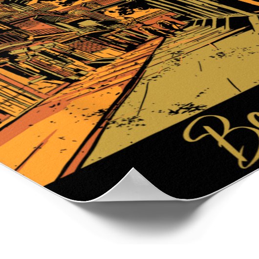 Bourbon Street New Orleans Souvenir Louisiana Mard Poster (Ecke)