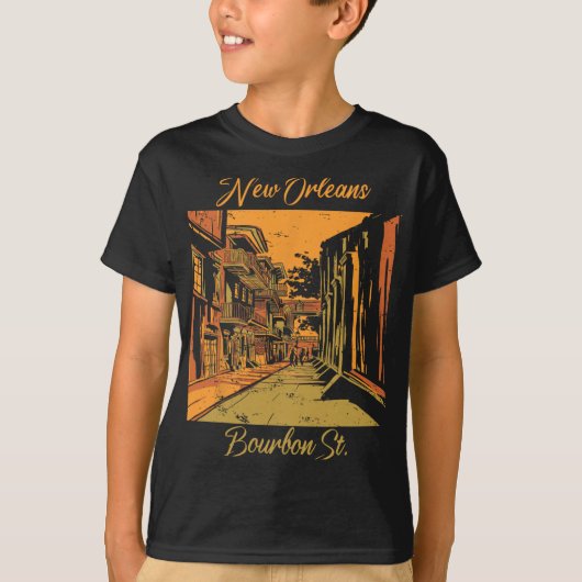 Bourbon Street New Orleans Souvenir Louisiana Mard T-Shirt (Vorderseite)