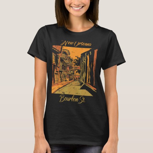 Bourbon Street New Orleans Souvenir Louisiana Mard T-Shirt (Vorderseite)