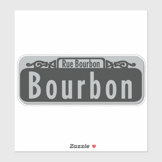 Bourbon Street (Rue Bourbon) Zeichenaufkleber Aufkleber (Blatt)