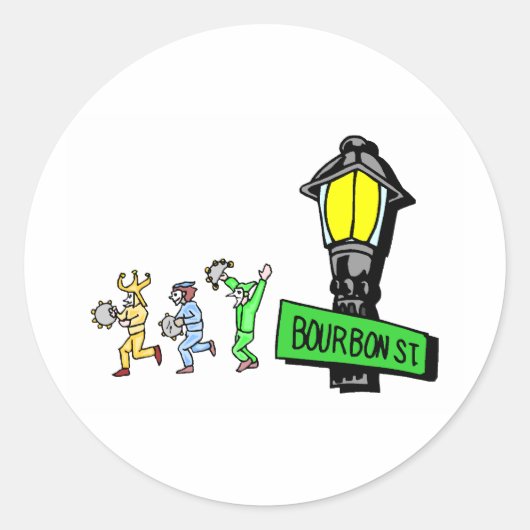Bourbon Street Runder Aufkleber (Vorderseite)
