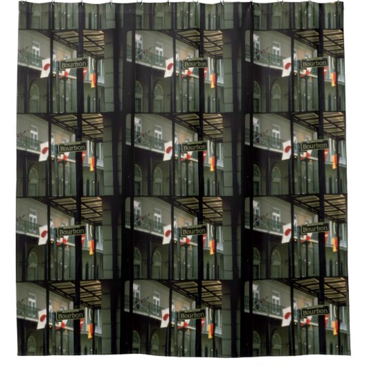 Bourbon Street Unterschreiben in New Orleans Duschvorhang (Vorderseite)