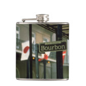Bourbon Street Unterschreiben in New Orleans Flachmann (Vorderseite)