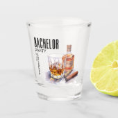 Bourbon und Cigar Bachelor Party Schnapsglas (Vorderseite)