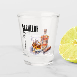 Bourbon und Cigar Bachelor Party Schnapsglas