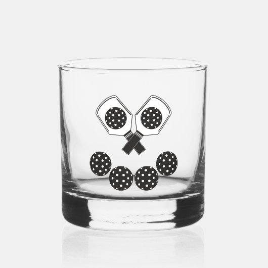 Bourbon und Pickle-Ball Whiskyglas (Vorderseite)