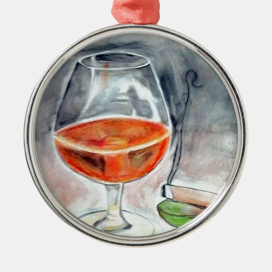 Bourbon und Rauch Ornament Aus Metall (Vorne)