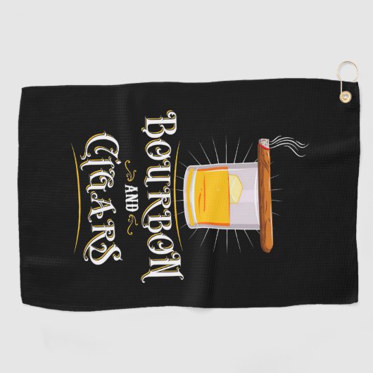 Bourbon und Zigarren Golfhandtuch (Horizontal)