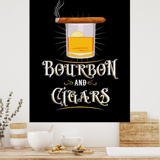 Bourbon und Zigarren Poster (Küche)