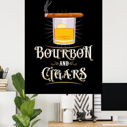 Bourbon und Zigarren Poster (Heimbüro)