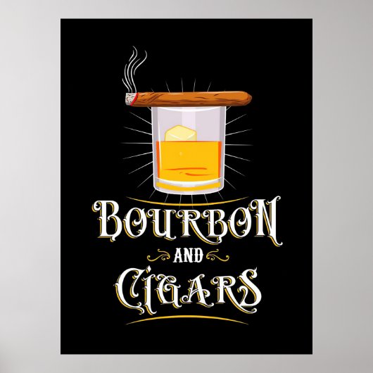 Bourbon und Zigarren Poster (Vorne)