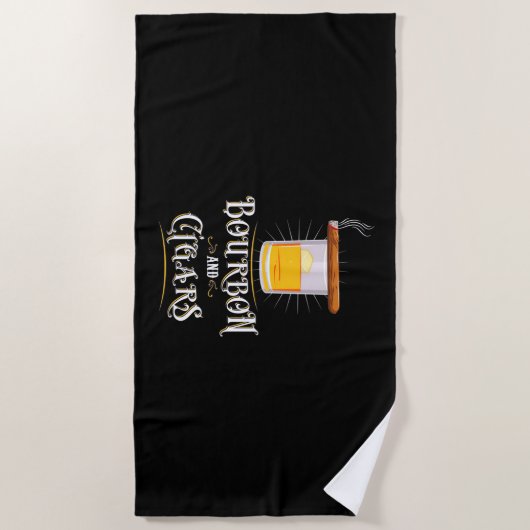 Bourbon und Zigarren Strandtuch (Vorderseite)