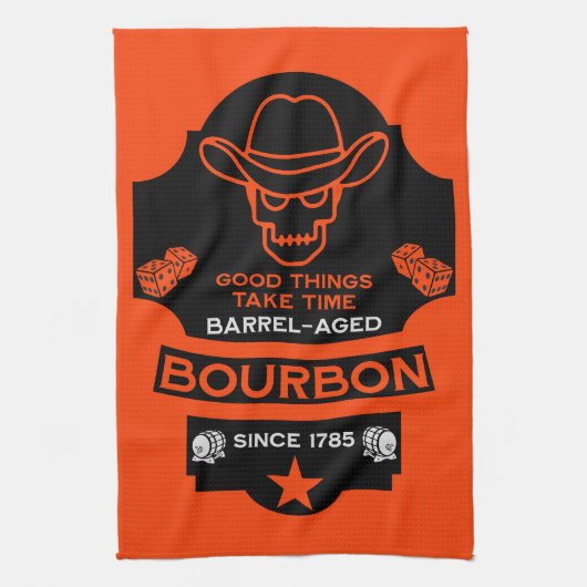 Bourbon Whiskey Art Geschirrtuch (Vertikal)