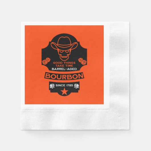 Bourbon Whiskey Art Serviette (Vorderseite)
