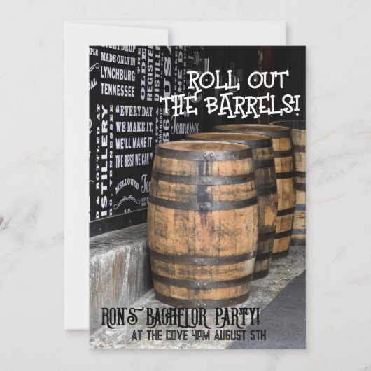 BOURBON WHISKEY BACHELOR PARTY EINLAGEN EINLADUNG (Vorderseite)