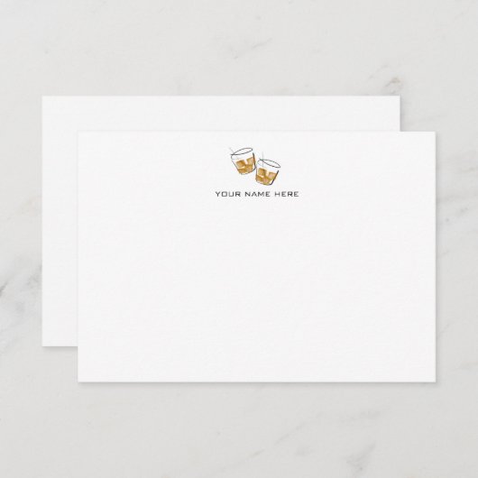 Bourbon/Whiskey-Notecard Dankeskarte (Vorne/Hinten)